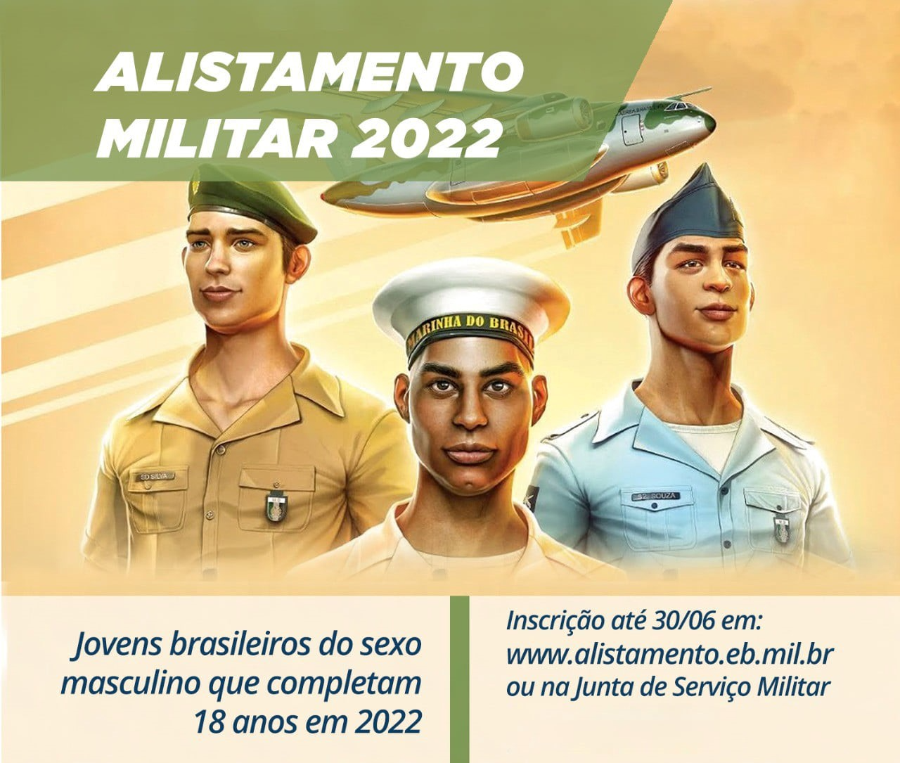 Alistamento Militar: Jovens que completam 18 anos em 2022